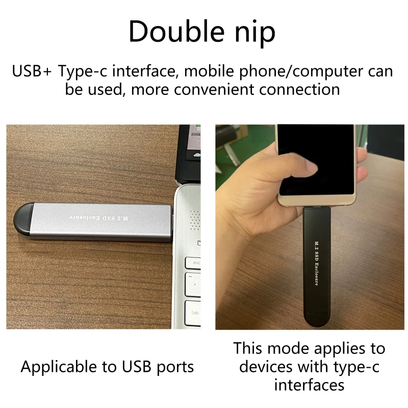 M2 NVME NGFF SSD-Type-C/USB 3.0 ޴  ̺ Ŭ ̽ ǻ   