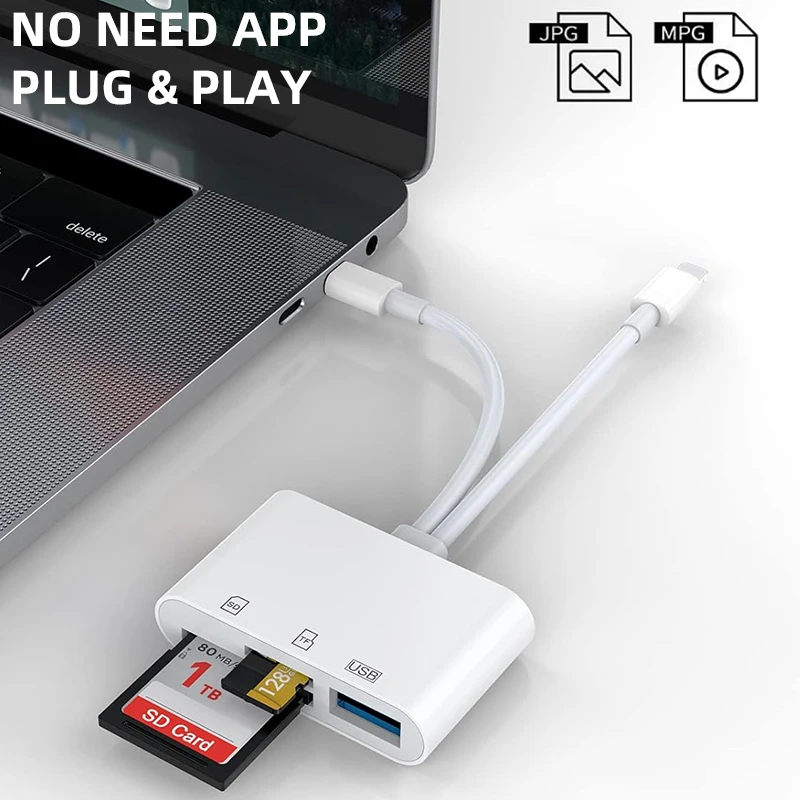 Card Reader Sd Card Reader KUTOU 3 in 1 SD Card Reader Lightning USB C Type C to SD TF Card Reader Adapter Memory iPhone Macbook Samsung Huawei Xiaomi