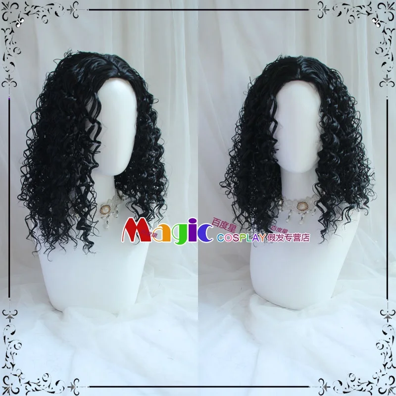 

New Usopp Cosplay Black Wavy Heat Resistant Synthetic Hair Halloween Role Play Costume Party Hair