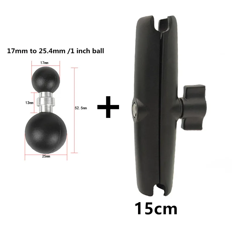 1 Piece 25mm to 15mm/17mm/25mm Composite Ball Adapter for Industry Standard Dual Ball Socket Mounting for garmin- GPS Brackets - 44
