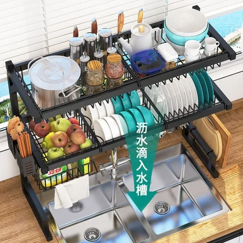 Expandable Over Sink Dish Drying Rack Snap On Design Large Stainless Steel Dish Drainer Kitchen Counter Organizer