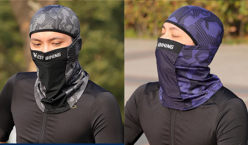 WEST BIKING Radfahren Kopfbedeckung Eis Seide Atmungsaktive Outdoor-Sport Vollgesichtsmaske Anti-UV Sonnenschutz Fahrradkappe Fahrradhelm Liner – Detail 14