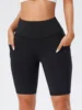 Shorts de sport taille haute d'été avec poches latérales, pantalons capri de course et de yoga, pantalons de sport et de fitness tendance, leggings élastiques