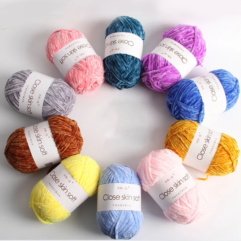 1pcs Baby Plush Yarn Soft Yarn for Knitting DIY Polyester Velvet Yarn  Accessories 1 Skein 100g 130M (Color : 35)