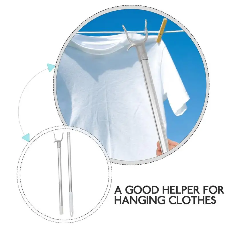 Clothes Rail Closet Pole Telescopic Reach Stick Curtain Net Spring MultiPurpose Loaded Extendable Tension Clothes Pole Home tool clothes drying rack clothes storage rod