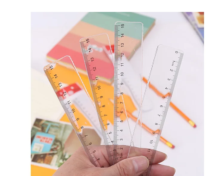 15 cm Transparent Straight Ruler 6 inch Clear Ruler Drawing Ruler Plastic Rulers For Student School Office Stationery 60 Pcs