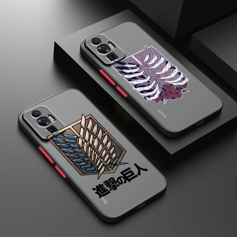 Attack On Titan Logo Per Redmi 12C 11A 10X 10C 10A 9C Nfc 9At 9A 9T 8A 7A A2 Plus Power Custodia Per Telefono Traslucida Smerigliata