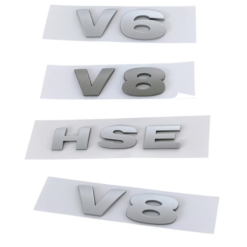 Per Range Rover Sport Discovery Evoque Hse V6 V8 Car Logo Emblem Sticker Accessori Hse Letter Logo Chrome Black Abs 3D Sticker