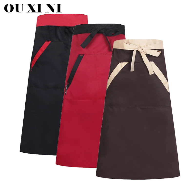 Kitchen Cooking Aprons For Woman Men Chef Work Apron For Grill Restaurant Bar Shop Cafes Waiter Work Pinafore Kitchen Supplies