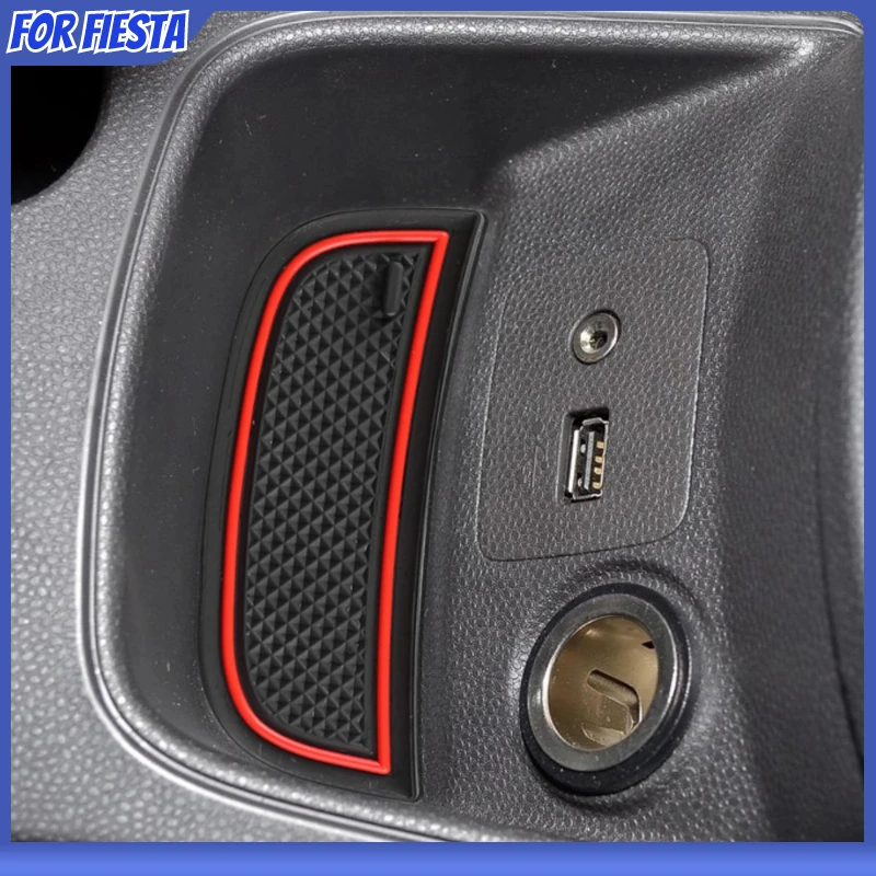 Silicone Car Door Groove Mat Anti Slip Door Mats for Ford Fiesta MK7 2009 2010 2011 2012 2013 2014 2015 Accessories images - 6