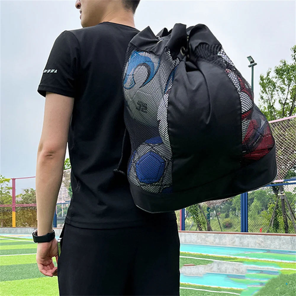 1pc Heavy Duty Mesh Gear Bag for Sports Equipment - Perfect for Volleyball,  Basketball, Swimming, and More - Includes Shoulder Strap and Drawstring