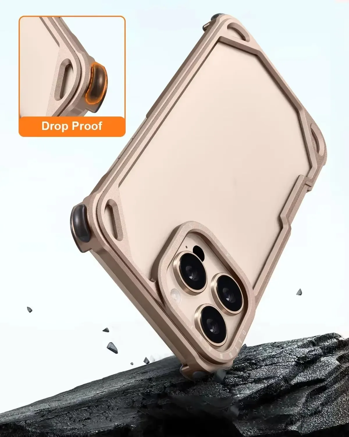 Eary Minimalist Metal Phone Case for iPhone 16 15 Pro Max Alloy Ultra-thin Minimalist Grade Drop Shockproof Protective Cover