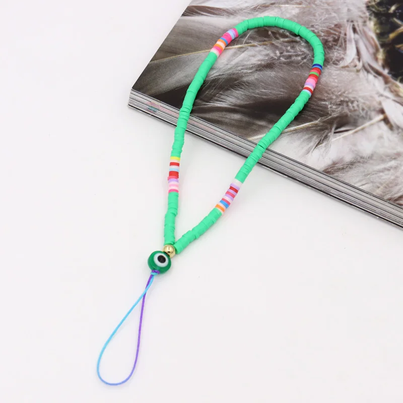 VONNOR Handgefertigter Schmuck, Handykette, mehrfarbig, Tonperlen, böser Blick, Handy-Zubehör, Charm-Lanyard, Anti-Verlust-Handyband – Detail 2