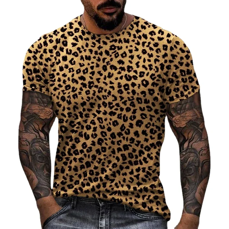 

2024 Cool Panther 3D Printing Men's and Women's Casual T-shirt Short Sleeve Oversized Hip Hop O Collar Summer Men's Clothing