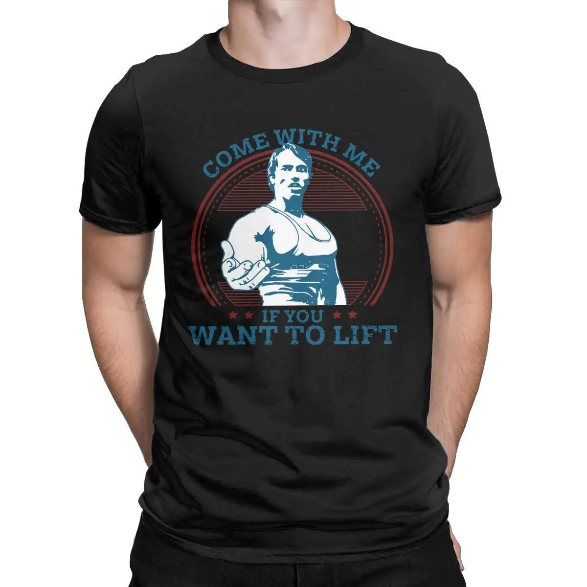 

Arnold Schwarzenegger T Shirts for Men Pure Cotton T-Shirts Come With Me If You Want To Lift Tees Short Sleeve Tops Graphic