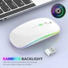 Wireless Mouse Rechargeable Silent LED Backlit Mice PC Laptop Computer Mous 2.4Ghz Receiver Bluetooth Dual Mode Optical Mice 1