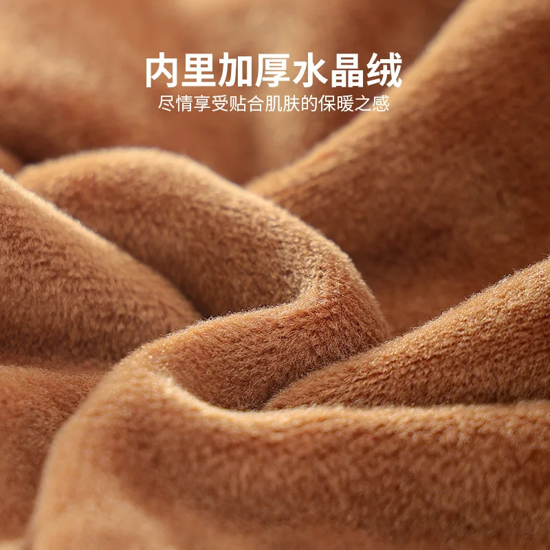 Winter warm gloves men's fingerless touch screen windproof and coldproof riding sports plus velvet thickened suede gloves