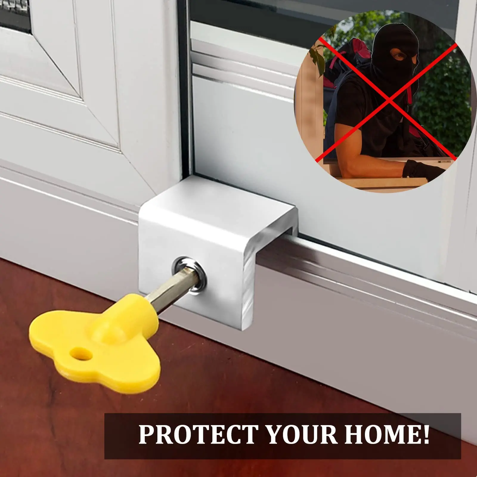 Window Lock Buckle Fixed Aluminum Alloy Screen Sliding Window Child Protection Safety Household Anti-Theft Limit Device 2pcs
