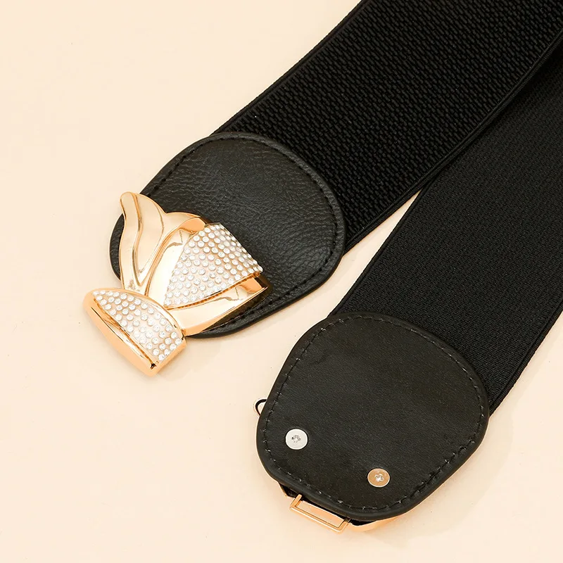 women's wide waistband elastic waistband all match slim elastic waistband