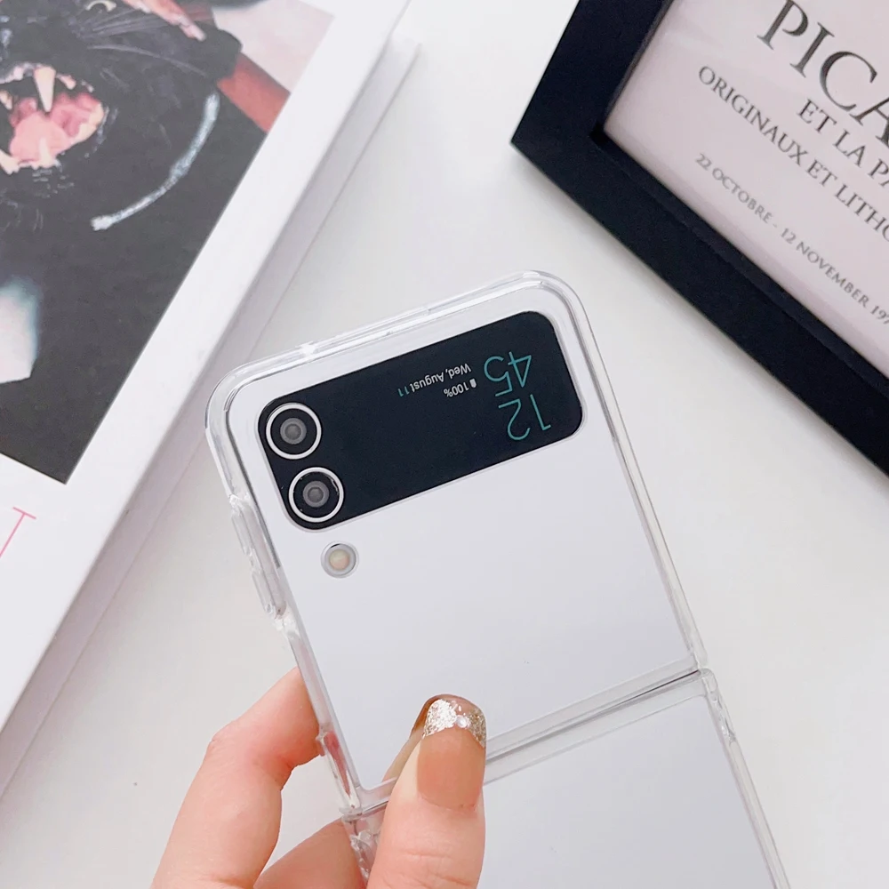 Sleek Silver Mirror Hybrid Phone Case with Acrylic Back Cover