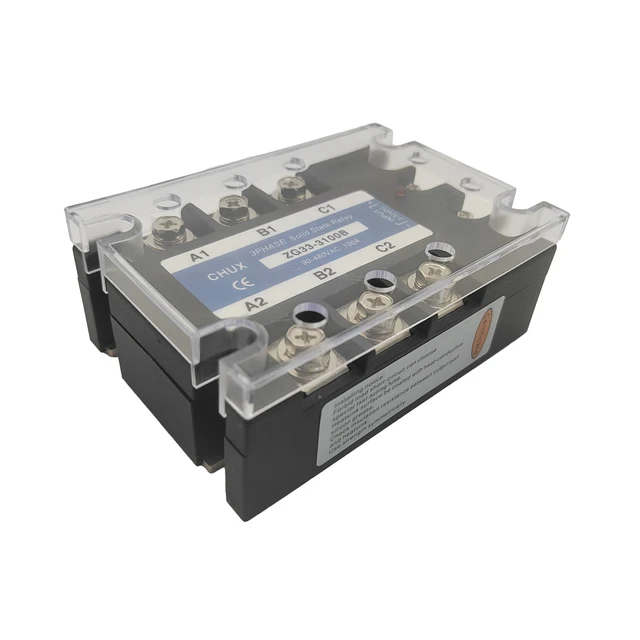 Jgx-33100 100 Amp Relé De Estado Sólido Trifásico Heschen JGX-33100 - Entrada 3.5-32 VDC, Salida 480 VAC 100 A Interfaz Automatizacion 32vdc