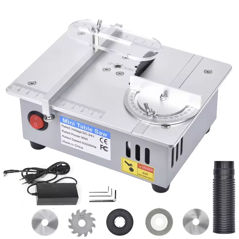 Electric Saw Mini Table Saw Woodworking Electric Bench Saw DIY Hobby Model Crafts Cutting Tool 96W Electric Desktop Saws