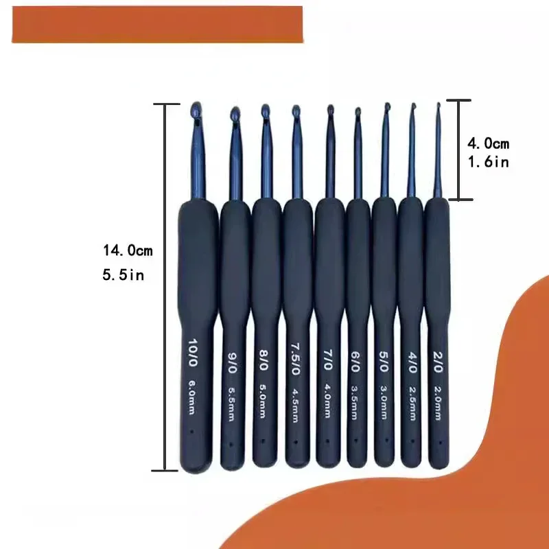 Crochet Kit New blue silicone handle crochet set sweater knitting tool blue soft handle crochet