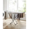 Clothes Drying Rack, Metal Laundry Drying Rack, Foldable, Space-Saving, Free-Standing Airer, with 2 Gullwings, Indoor Outdoor 2