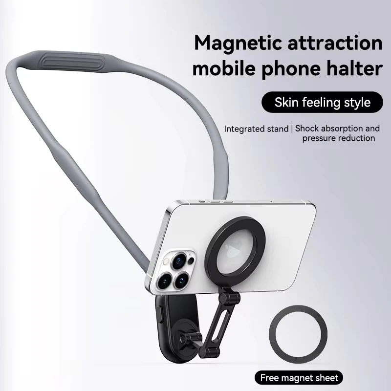360° Rotating Magnetic Neck Mount Phone Clip