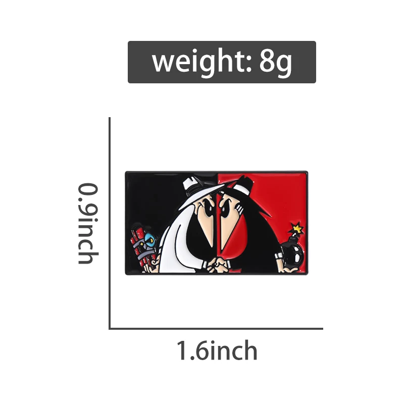 Comic Game Series Enamel Pins Black Spy White Spy A Comical Farce Brooches Lapel Badges Punk Jewelry Gift For Fans Friends