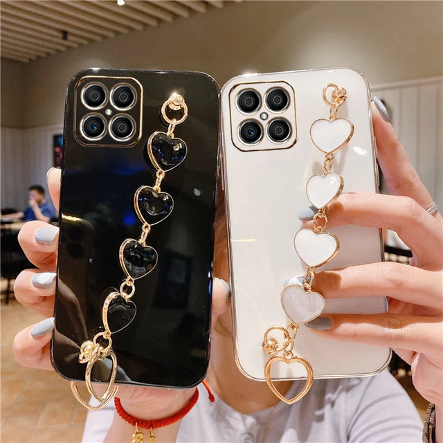 Funda de pulsera de amor chapada de lujo para Honor X8, fundas de teléfono  para Huawei X 8, Honor x8, funda Sexy, Honor X8 2022 - AliExpress