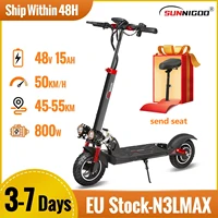 Trottinette électrique Moteur 800W Batterie 48V13AH Siège amovible Trottinette électrique adulte Pneu 10 pouces Trottinette tout-terrain pliable pour trajets urbains 1