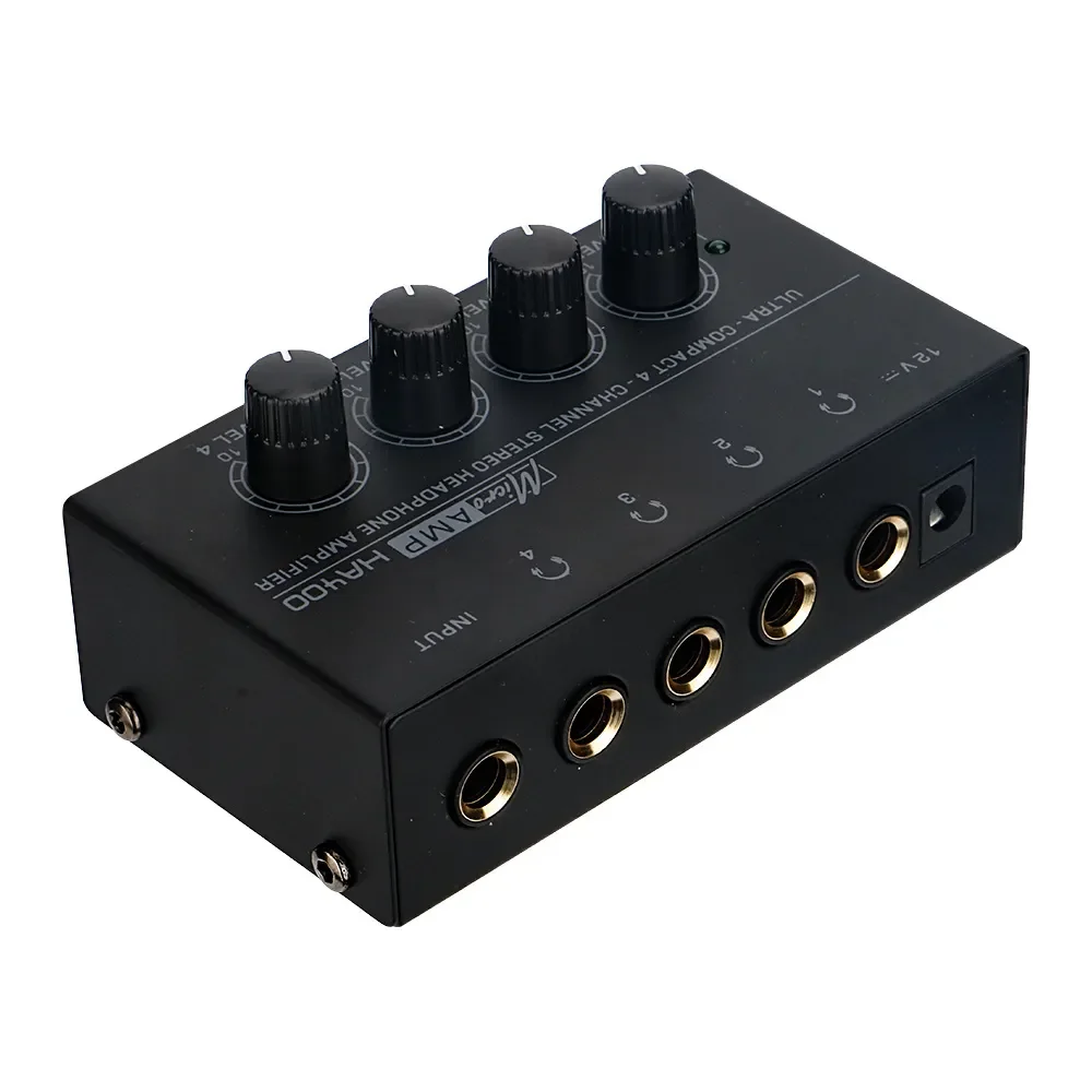 LEUS HA400 Mini Amplifier Headphone Amplifier 4 Channels Ultra-Compact Stereo Audio Earphone