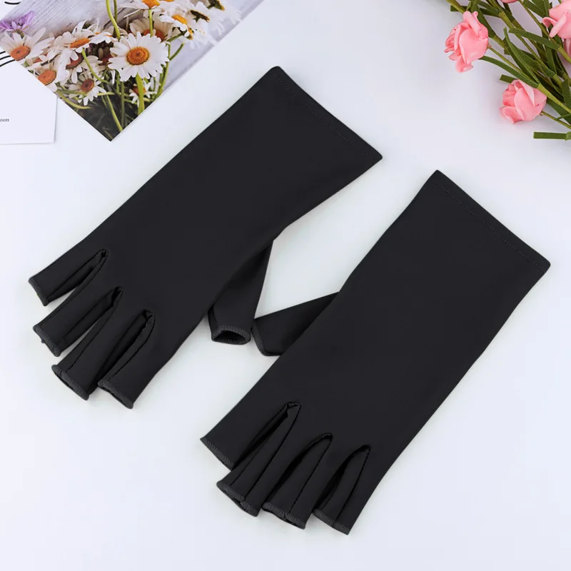 1 Pair UPF 50 Glove for Gel Nail Lamp Professional Protection Nail Tech Fingerless Anti UV Glove Protect Hands from UV Harm