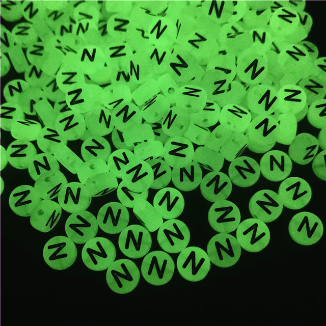 7mm Luminous Letter Beads Alphabet Acrylic Spaced Beads For Jewelry Making DIY Charms Bracelet Necklac