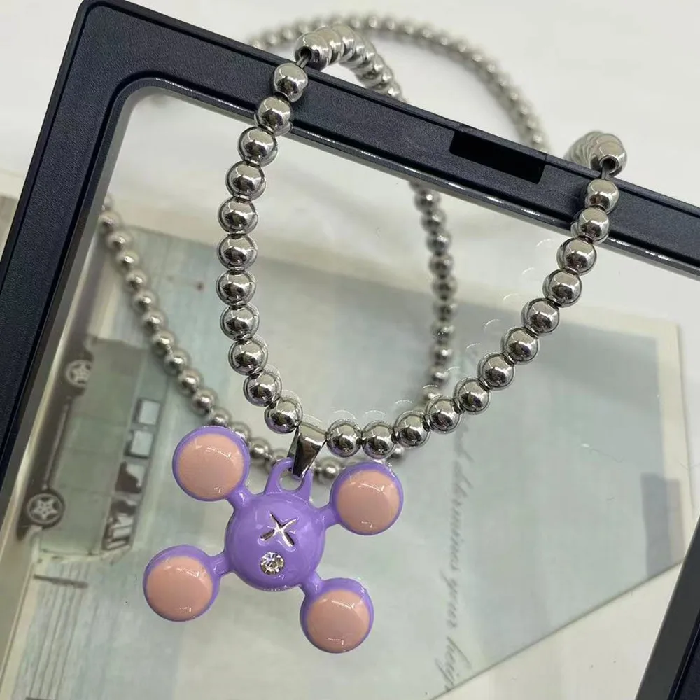 Quad Ball Pendant Hip Hop Style Stainless Steel Jewelry Men's and Women's Fashion Personality Necklace Collection Wholesale 5