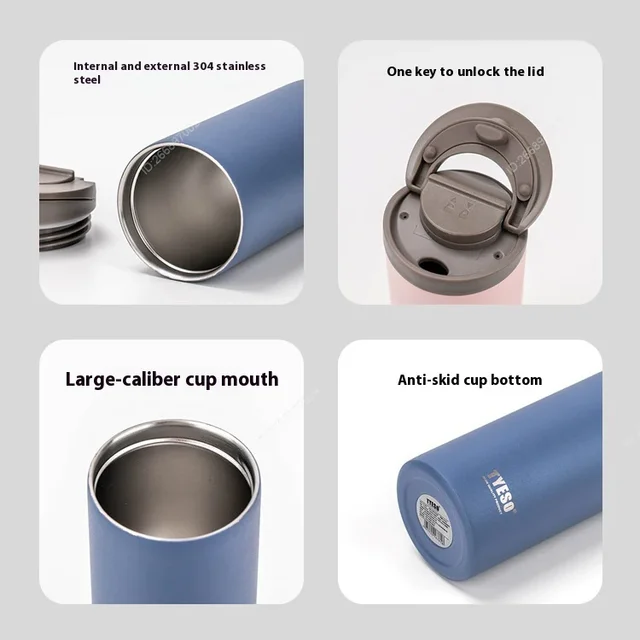 Tyeso Stainless Steel Insulated Travel Mug Leak-Proof Direct Drink Water Bottle for Men and Women Portable Car Coffee Cup 4