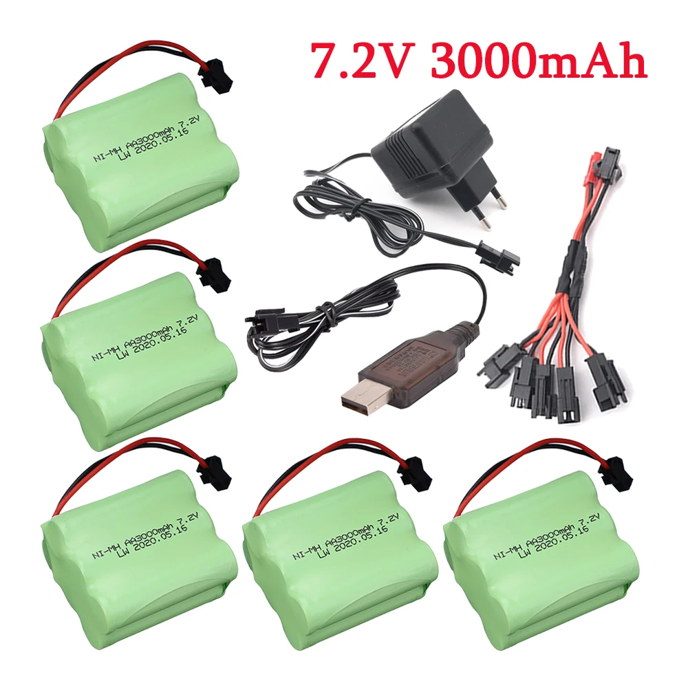 

7.2v 3000mah AA NI-MH rechargeable battery For Remote control electric toy boat RC car RC truck 7.2 V 3000 mah aa nimh battery