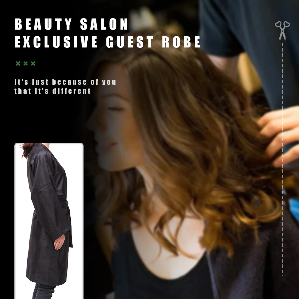 Barber Cape Hairdressing Waterproof V-neck Gown Barber Shop Haircutting Long Sleeve Apron 4