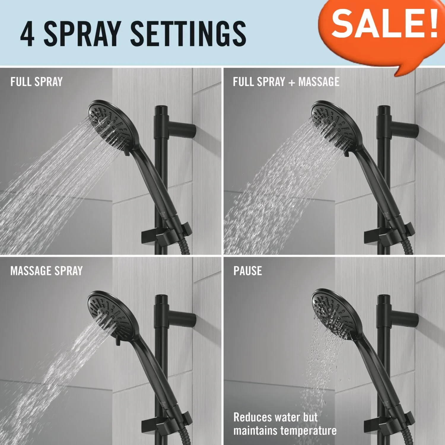 Faucet Slide Bar Hand Held Shower with Hose, Handheld Shower Head,Slide Bar Hand Shower, Handheld Shower, Detachable Shower Head 6