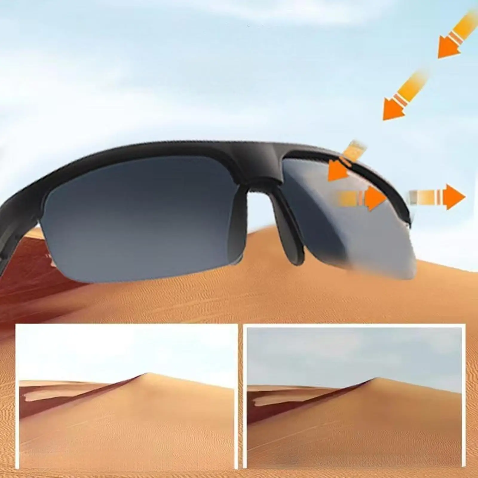 Smart Sunglasses Support Music Calling Headphones Handfree Earphones Portable with Voice Assistant for Outdoor Running Cycling