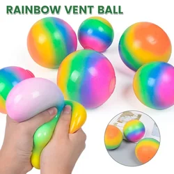 Colorful Pressure Needoh Balls Toys Rainbow Anti Stress TPR Change Colour Squeeze Soft Balls Toys for Children Adults Gifts