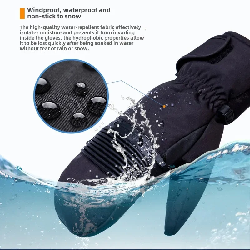 Winter New Skiing Snowboard Riding Gloves Outdoor Sports Windproof Warm Thickened Gloves Waterproof Touch Screen Ski Mittens