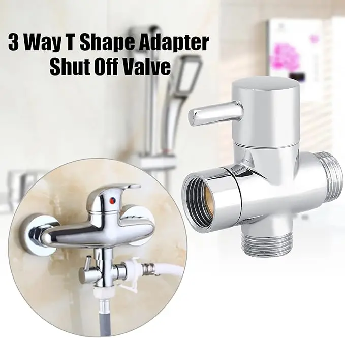 

Shower Valve 3 Way Brass 3-way Diverter Valve for Handheld Shower Head or Bath Tap Switch Outlet T Valve T Adapter