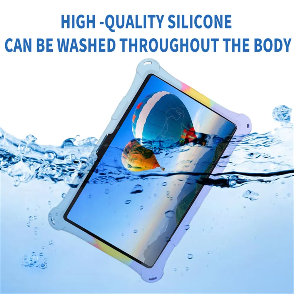 360° Rotating Soft Silicone Kids Safe Tablet Case with Full Body Protection and Stand