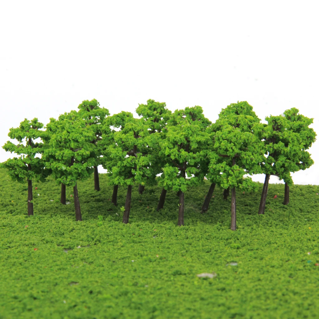 Pack of 160pcs 1/250 Scale Plastic Model Trees Train Track Street Railroad Scenery Scene for Garden Courtyard Landscape 5cm 5