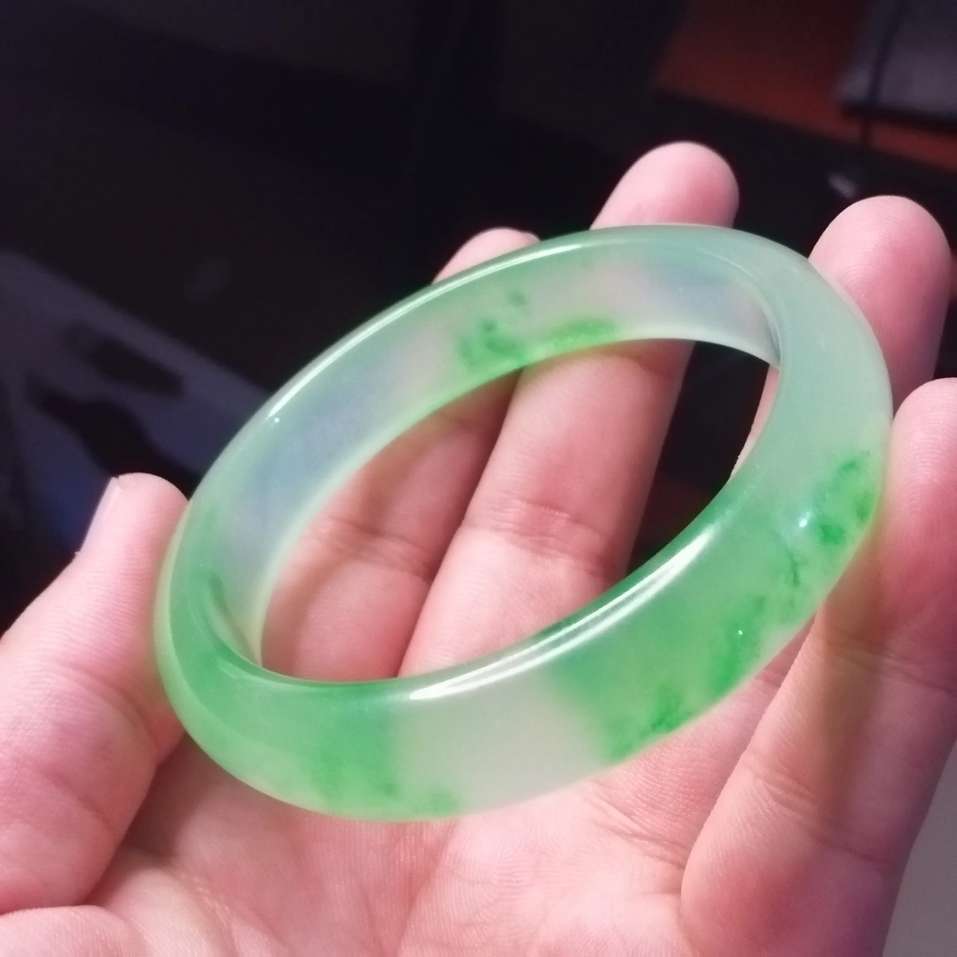 

Certified Jade Bangle High Ice Grade A Floating Flower Myanmar Jadeite Green Burma Jades Bracelet Bangles Women Fine Jewelry