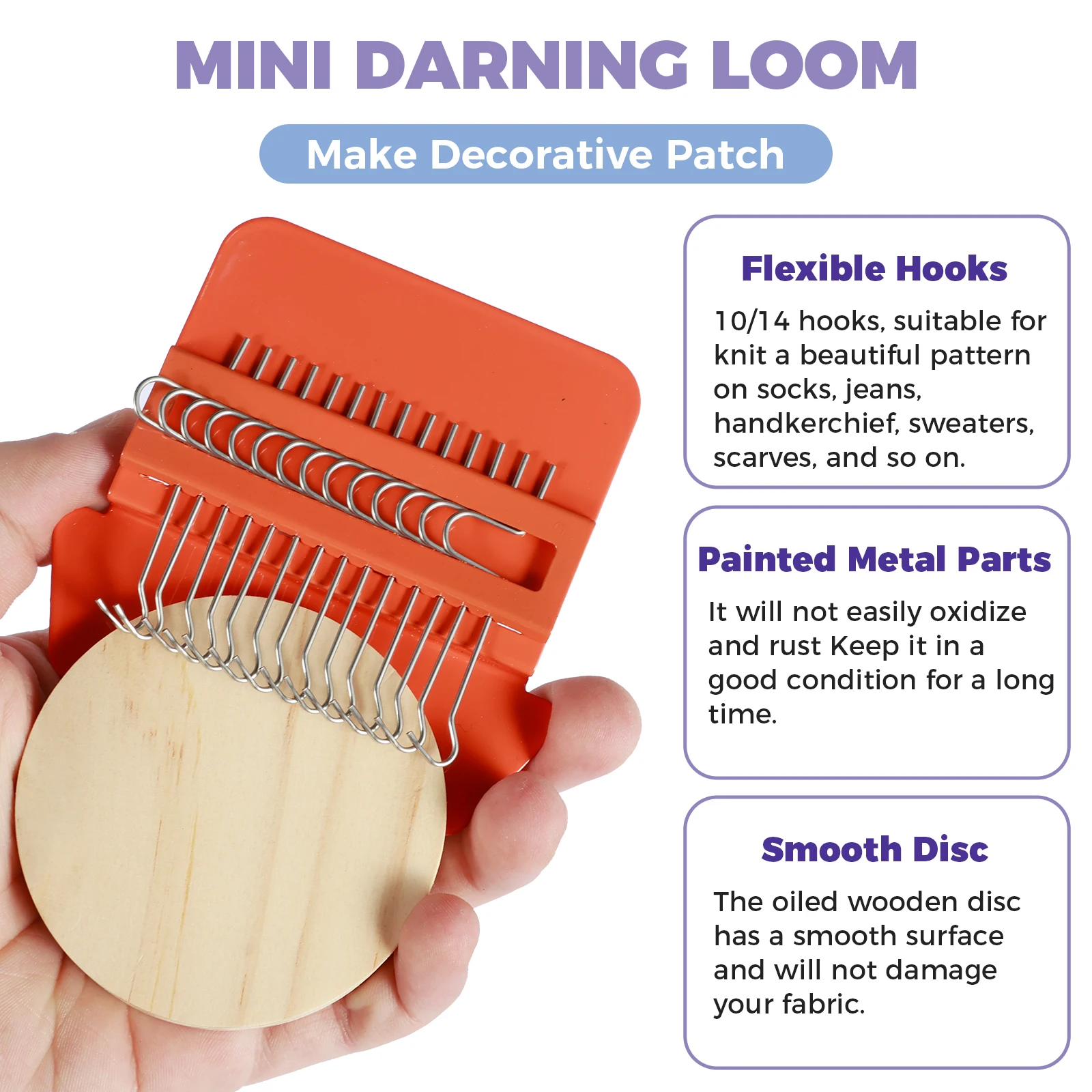 Small Darning Loom DIY Apparel Sewing Small Loom Wooden Darning Machine Apparel Sewing Stitching Mending Tools For Jeans Clothes
