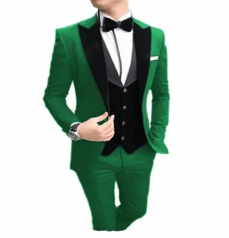 Colorful Slim Fit 3 Pieces Tuxedos Groom Wedding Men Suit Tuxedo Terno Masculino De Pour Hommes Blazer(Jacket+Pants+Vest)