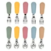 Baby Eating Tableware Set Children Utensil 316 Stainless Steel Toddler Dinnerware Cutlery Cartoon Infant Food Feeding Spoon Fork 1